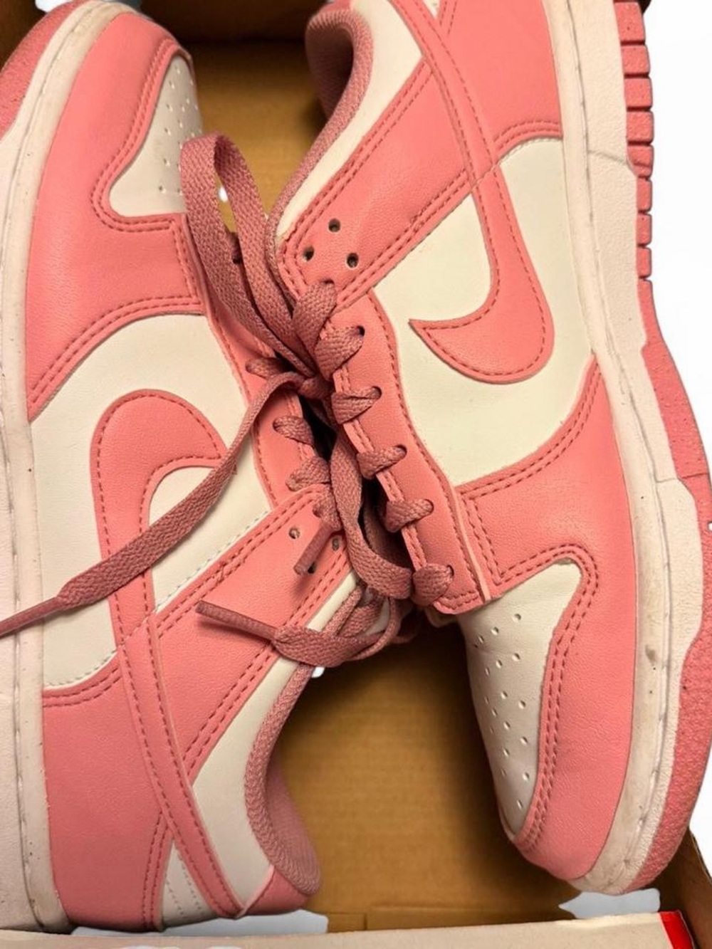 Nike Women’s Pink and Cream Low-Top Sneakers